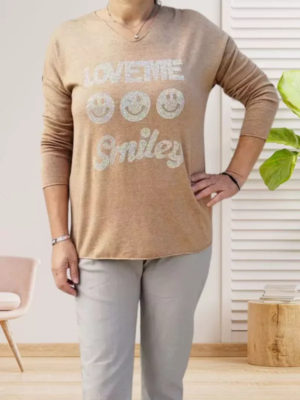 pull-fin-encolure-en-v-camel-dv Pull fin encolure en V camel femme vue dos