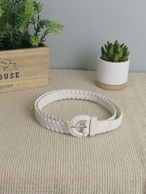 Ceinture tressée unie blanc