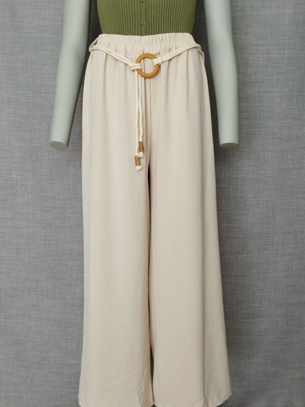 Pantalon ample élastique avec cordon beige clair