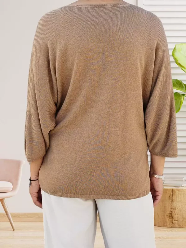 pull-fin-col-en-v-camel-ds Pull fin col en V camel femme vue dos