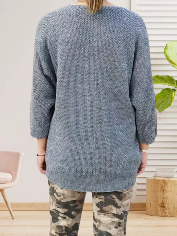 pull-mailles-jersey-gris-ds Pull mailles jersey gris femme vue dos