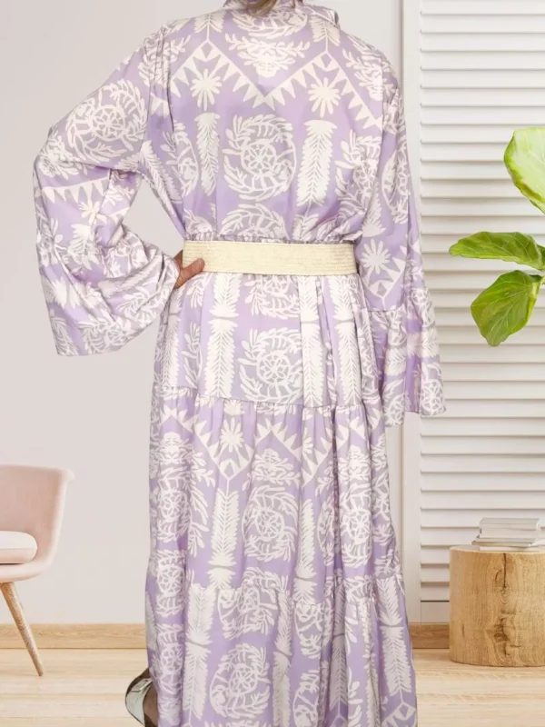 robe-extra-large-et-longue-parme-ds Robe extra large et longue parme pour femme vue de dos avec ceinture