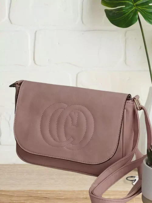 Sac à bandoulière CO rose poudrée femme vue devant