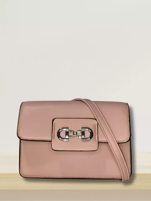 sac à main bandoulière boucle rose clair