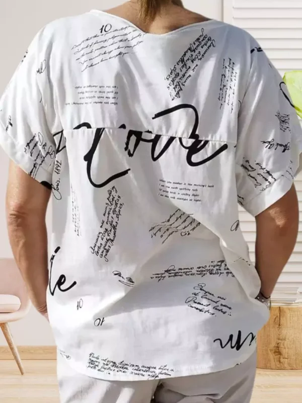 t-shirt-imprime-texte-tu-ds T-shirt Imprimé Texte - sérigraphie argentée - manches courtes - col rond - vue de dos - coloris : blanc