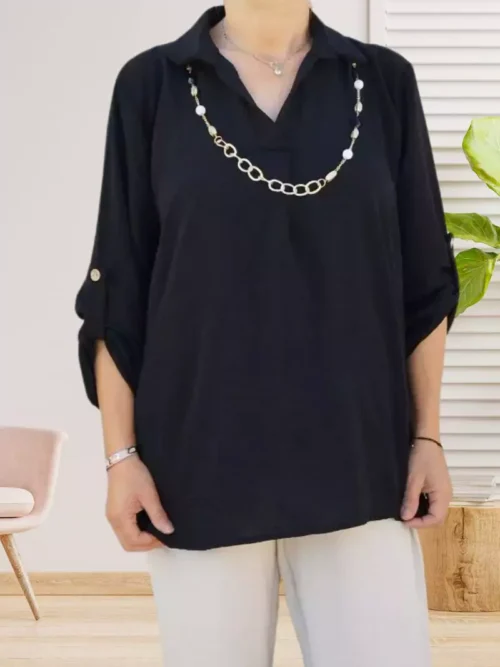 Tunique avec collier noir femme TU vue devant