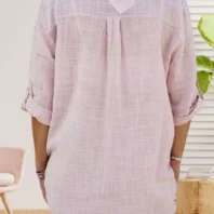 Tunique brodée rose poudrée femme vue dos
