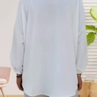 Tunique col rond avec collier blanc femme vue dos