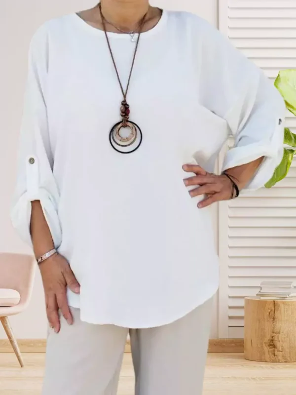 tunique-col-rond-avec-collier-blanc-dv Tunique col rond avec collier blanc femme vue devant