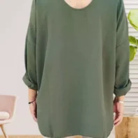 Tunique dos croisé kaki femme TU du 42 au 46/48 vue dos