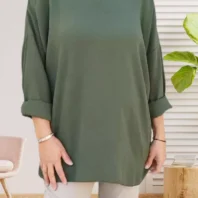 Tunique dos croisé kaki femme TU du 42 au 46/48 vue devant