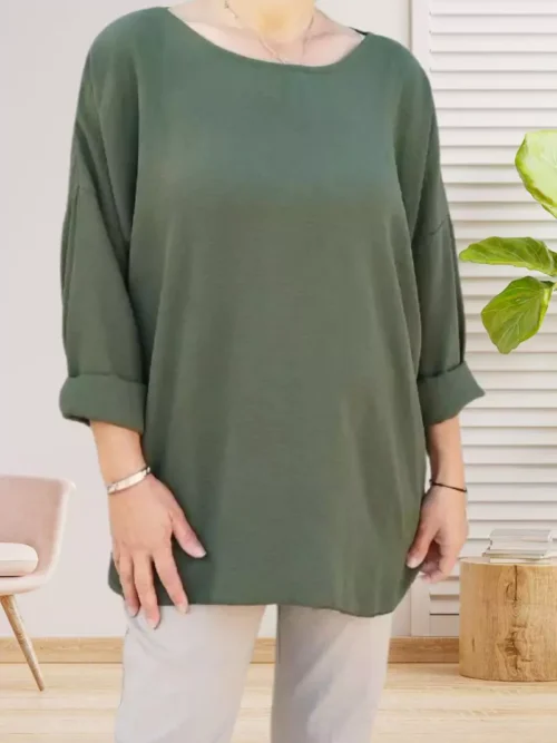 Tunique dos croisé kaki femme TU du 42 au 46/48 vue devant