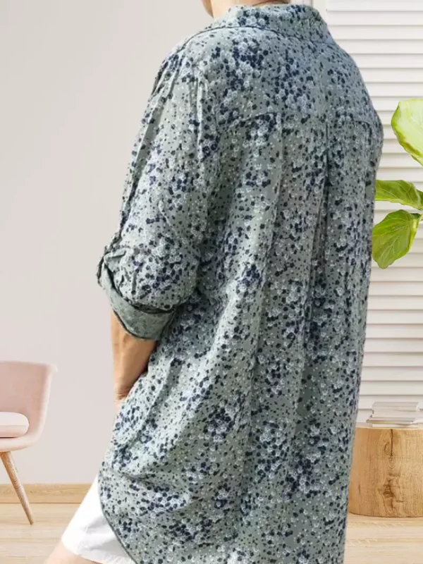 tunique-longue-fleurie-ds Tunique longue fleurie kaki femme vue dos
