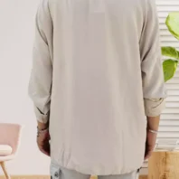 Tunique nouée avec collier beige femme vue dos