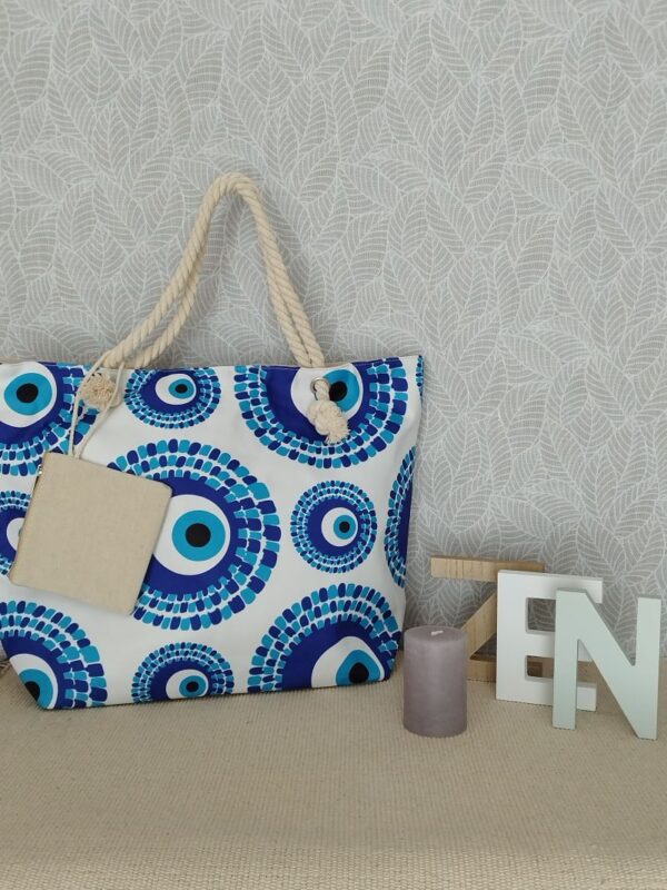 Sac de plage à motif oeil bleu