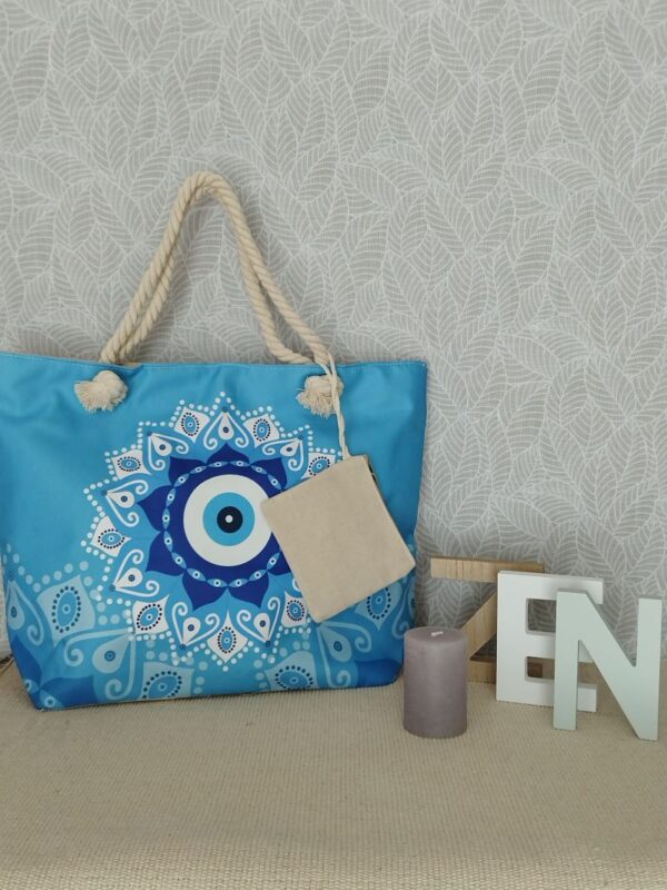 sac-de-plage-oeil-mandala-1 Sac de plage à motif oeil mandala bleu
