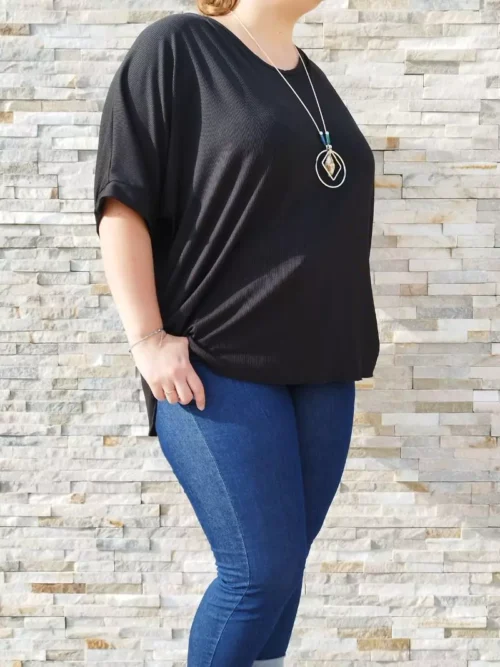T-shirt ou tunique uni noir