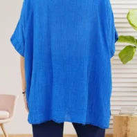 Tunique col à sequins bleu femme TU 42 au 50 vue dos