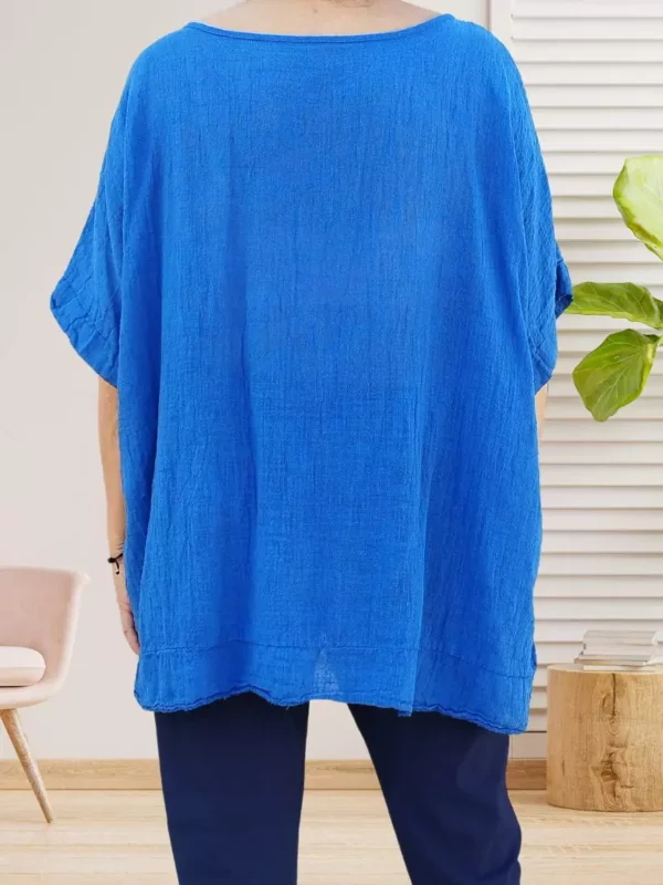 tunique-col-a-sequins-bleu-ds Tunique col à sequins bleu femme TU 42 au 50 vue dos