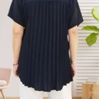 Tunique dos plissé noir femme vue dos