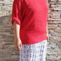 Tunique unie taille unique rouge