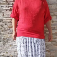 Tunique unie taille unique rouge
