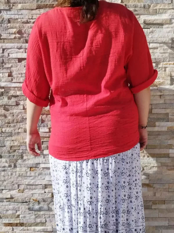 tunique-unie taille-unique-rouge-dos2 tunique-unie taille-unique-rouge-dos2