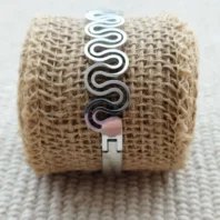 bracelet acier arabesque couleur argent