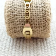 Bracelet acier pierre verte doré