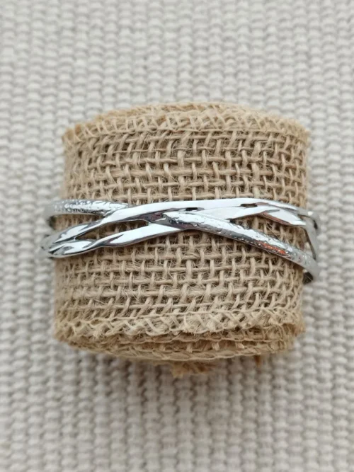 bracelet manchette acier argenté