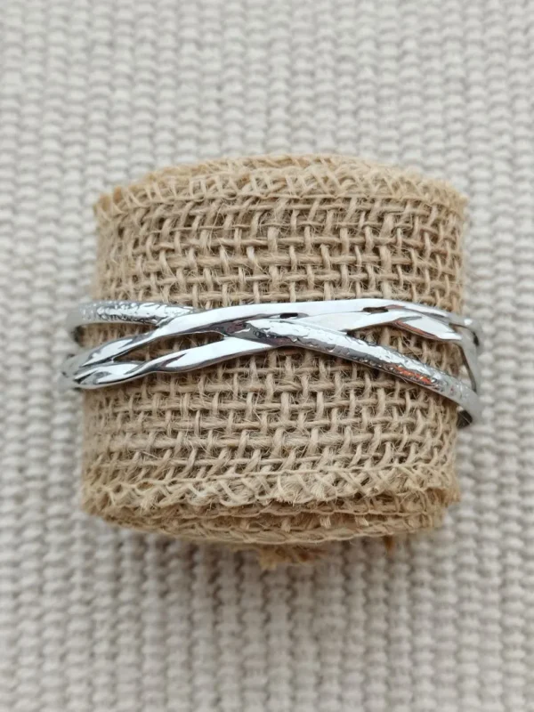 bracelet manchette acier argenté