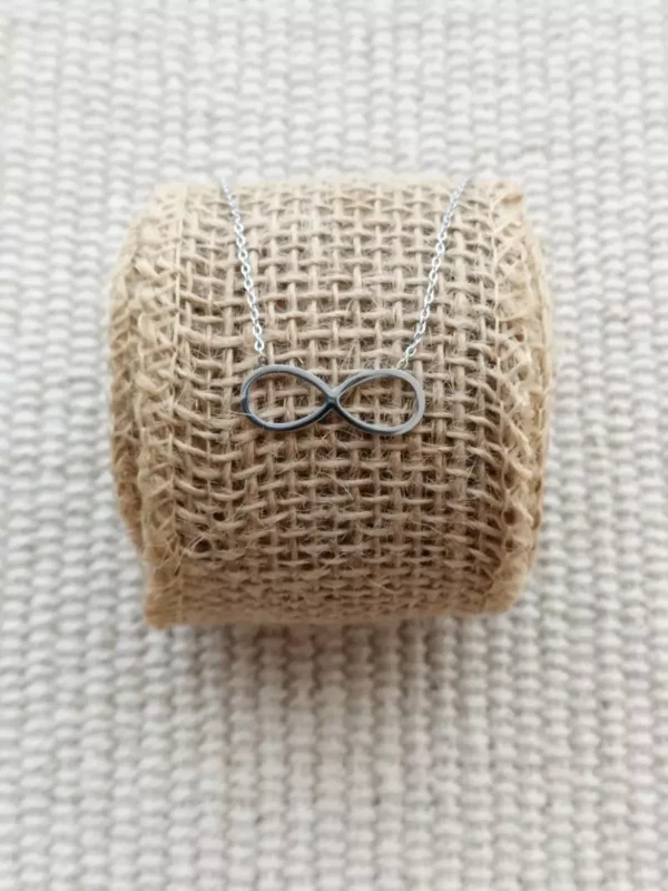collier acier infini argenté