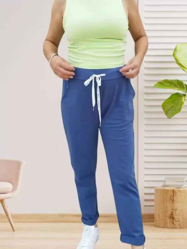 pantalon-de-survetemnt-leger-bleu-dv Pantalon de survêtement léger bleu femme vue devant