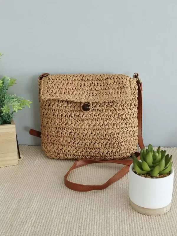 sac bandoulière à rabat camel