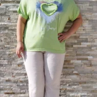 T-shirt love Yourself TU vert anis
