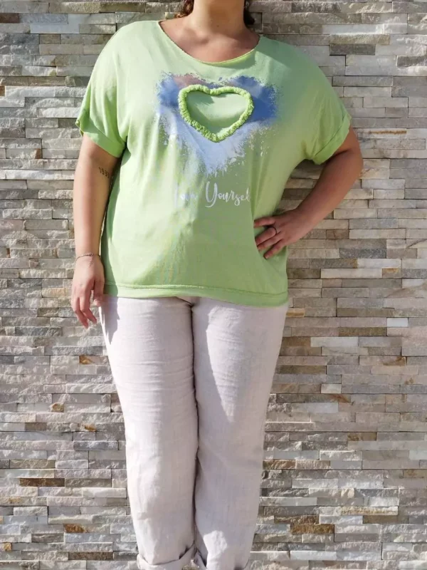 t-shirt-love-yourself-tu-vert-anis-devant2 T-shirt love Yourself TU vert anis