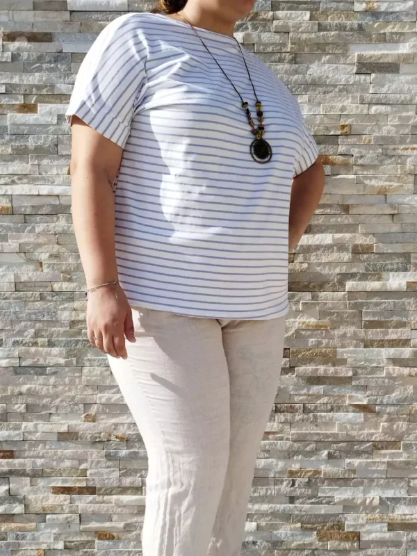 t-shirt-raye-avec-collier-parme-cote2 T-shirt rayé avec collier parme