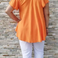 Tunique ample évasée taille unique orange
