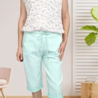 bermuda uni turquoise pour femme vue de face