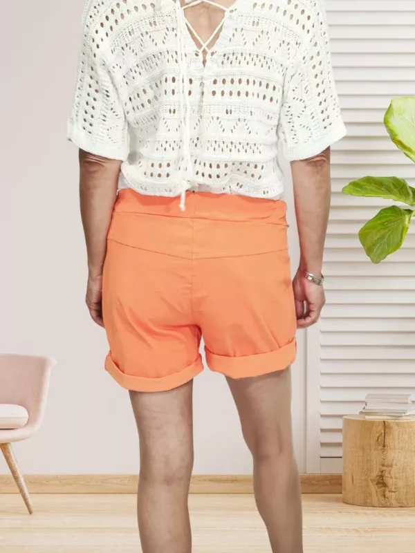 short-uni-orange-ds short uni orange pour femme vue de dos