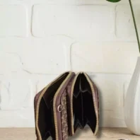Mini sac bicolore marron