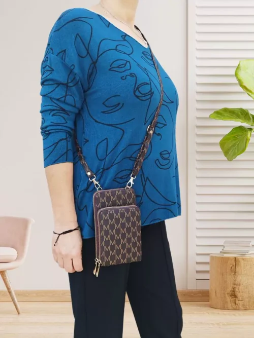 Mini sac bicolore marron