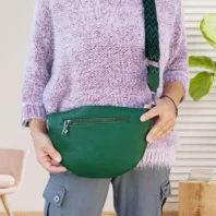 Sac banane sangle bicolore vert femme