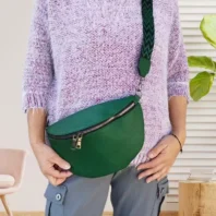 Sac banane sangle bicolore vert femme