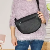 sac banane sangle unie noir femme