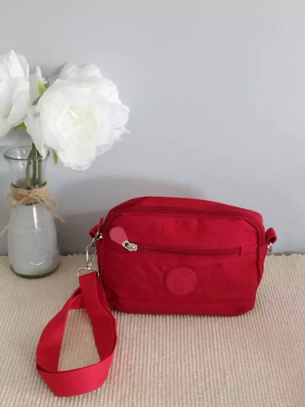 sac bandoulière 3 poches rouge