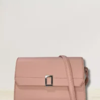sac boucle argentée rose clair