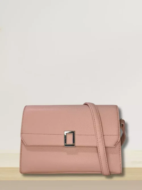 sac boucle argentée rose clair
