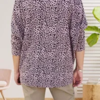 Tunique motif léopard rose poudrée femme taille unique du 36 au 42 vue dos