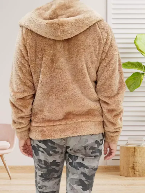 veste-a-capuche-peluche-beige-ds Veste à capuche peluge beige femme vue dos